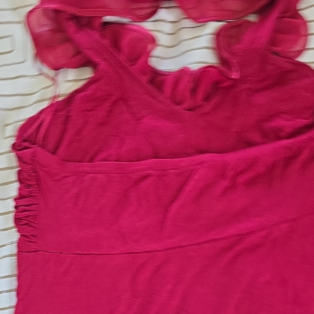 Express Red Ruffled Backless Tank Top - Picture 5 of 5